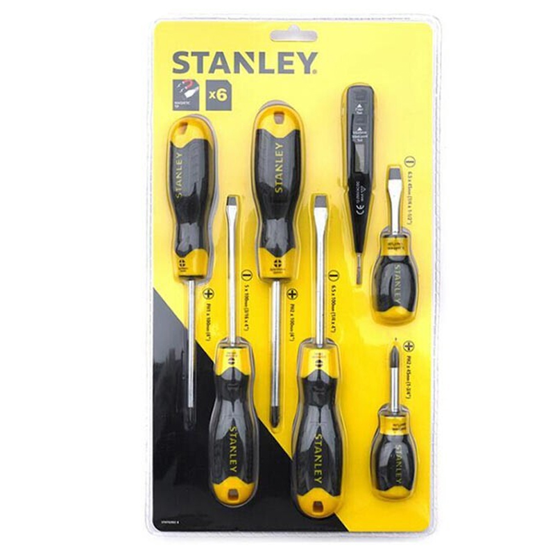 史丹利 STANLEY 铬钒钢胶柄螺丝批带测电笔套装