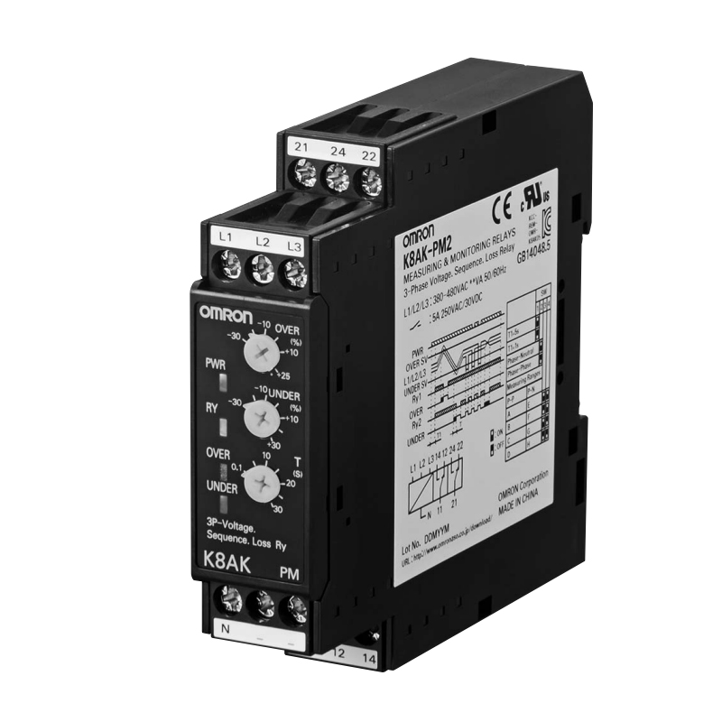 欧姆龙 OMRON 三相电压+反相缺相继电器 K8AK-PM系列_型号,规格,价格,报价,采购-丙通MRO
